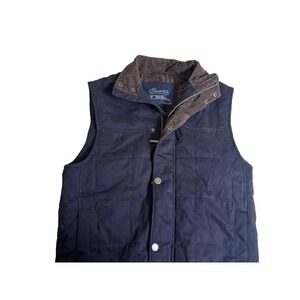 Roundtree & Yorke Casual Vest Mens Small Navy Fully Lined Snap Button Inside Zip